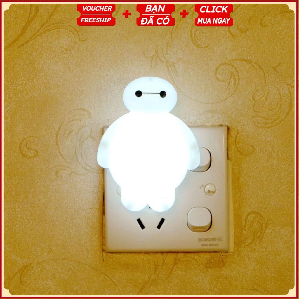 Đèn Ngủ Cảm Ứng Ánh Sáng BIG HERO - Trang Trí Phòng Bé - Tự Động Sáng Vào Buổi Tối