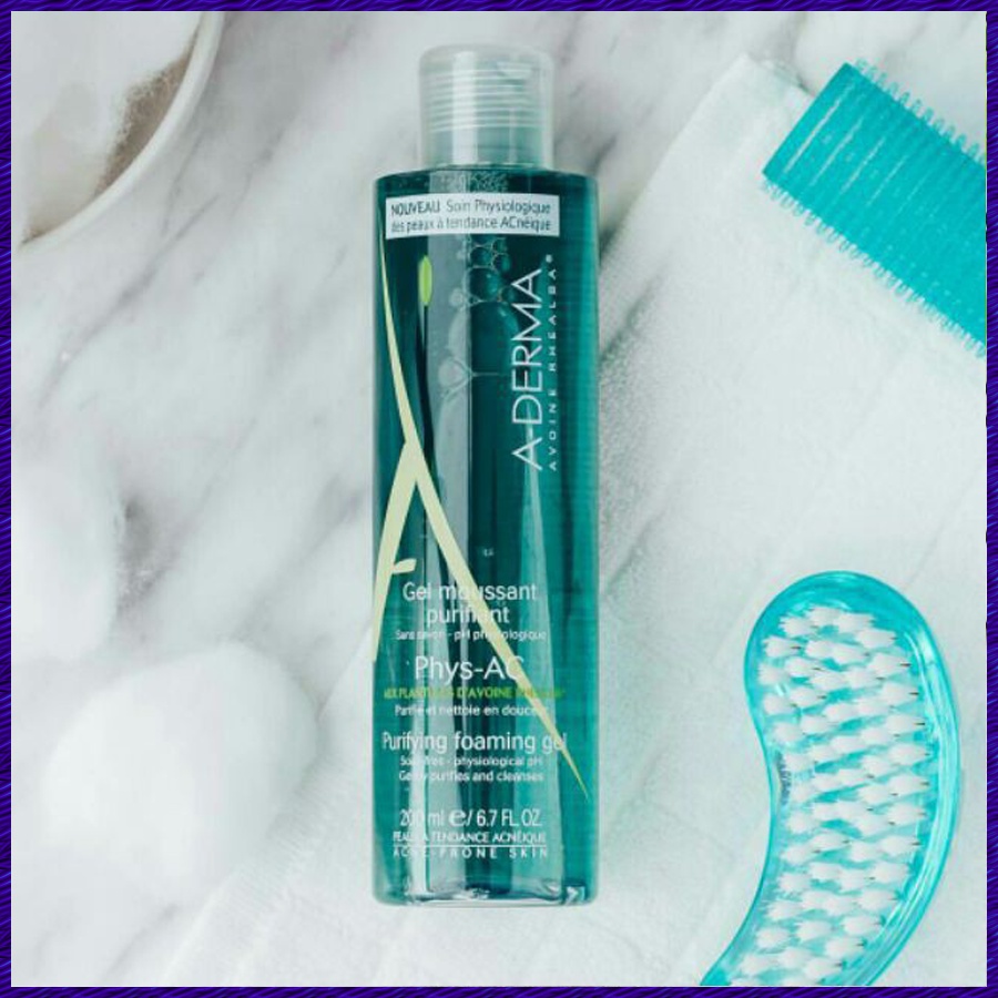 Sữa Rửa Mặt Aderma Phys-AC Gel Moussant Purifiant Làm Sạch Sâu, Dưỡng Trắng Ngừa Oxy Hóa Dịu Nhẹ Với Da