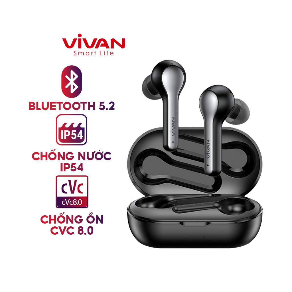Tai Nghe Bluetooth VIVAN Liberty T210NC Cảm Ứng Chống Ồn Playtime30H Chống Nước IP54