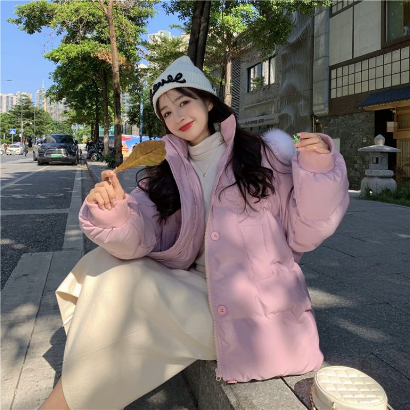 Khoác phao mũ lông