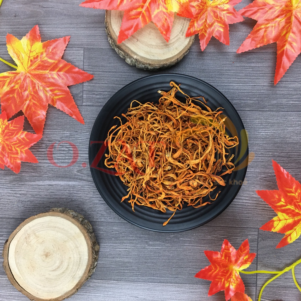 Đông trùng hạ thảo loại 1 O.ZAT Food 100g phục hồi phổi tốt cho người hậu covid tăng cường miễn dịch