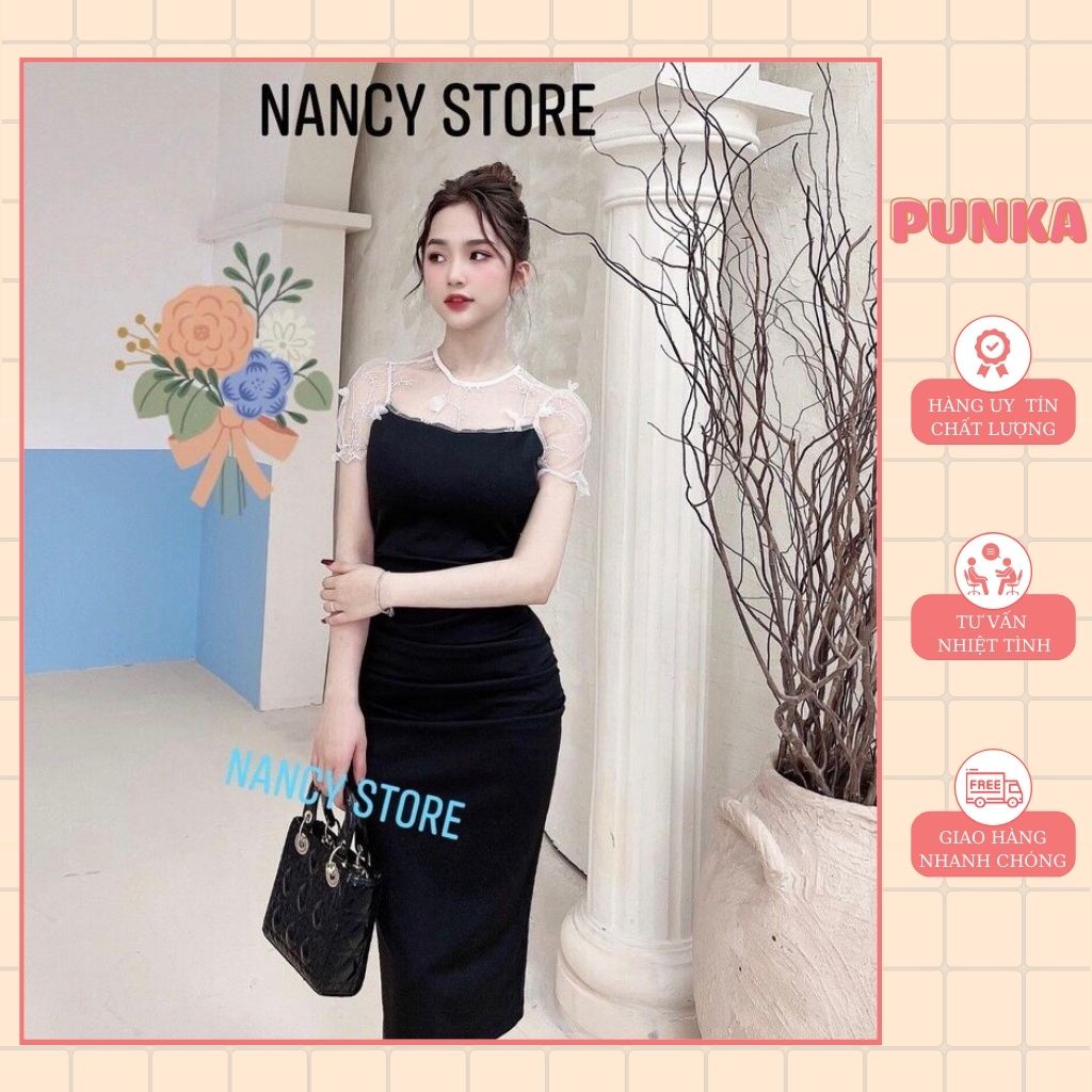 Đầm dự tiệc sang chảnh chất liệu mềm mại phối phối ren cao cấp