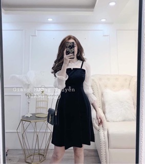 Váy Yếm pha nhung (kèm ảnh thật )