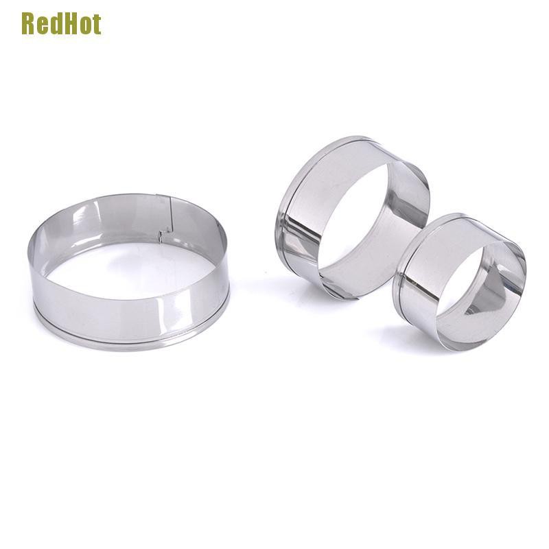 Bộ 3 Khuôn Làm Bánh Tròn Bằng Thép Không Gỉ Cao Cấp