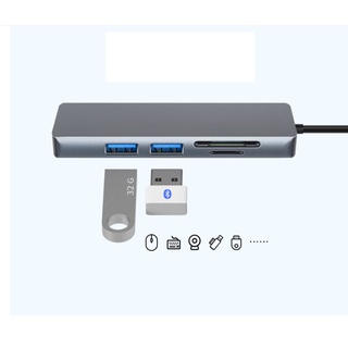Cáp chuyển đổi từ Typec sang HDMI USB 3.0 đầu đọc thẻ nhớ 5IN1 TC18 Type-c to HDMI hub typec