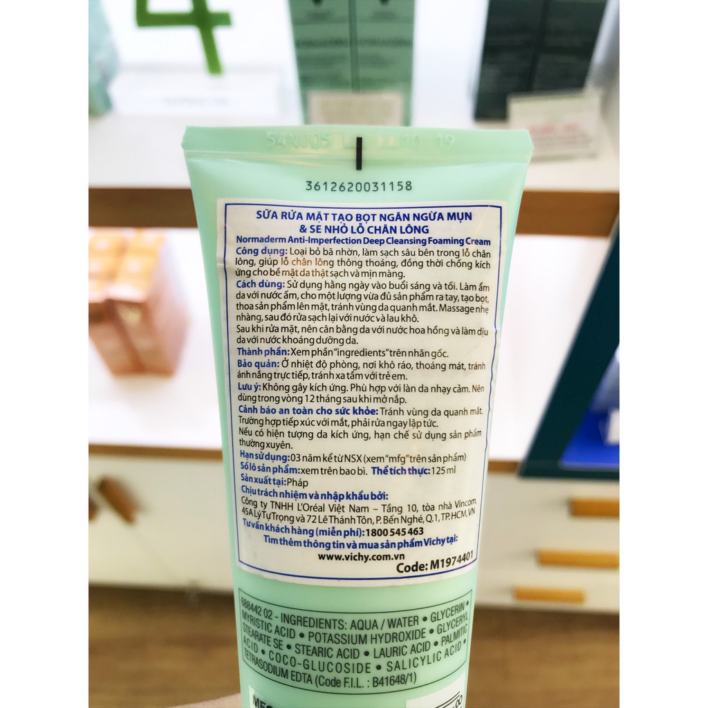[Mã ICB1219 giảm 25% đơn 50K] Sữa Rửa Mặt Giúp Thu Nhỏ Lỗ Chân Lông Vichy Normaderm 125ml | BigBuy360 - bigbuy360.vn