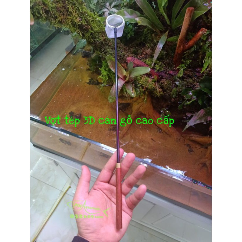 Vợt tép 3D cán gỗ cao cấp