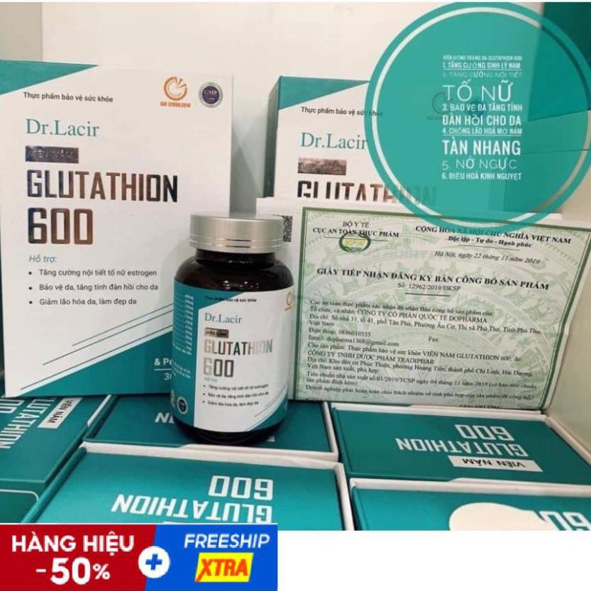 Viên Uống Trắng Da Mờ Nám GLUTATHIONE 600 Dr LACIR