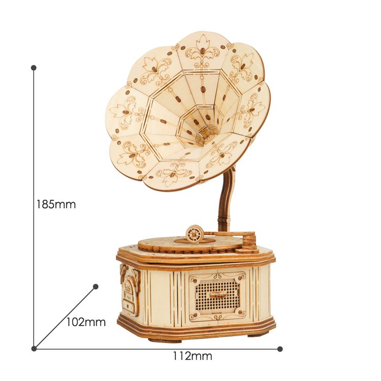 Đồ chơi lắp ráp gỗ 3D Mô hình Máy hát Gramophone TG408