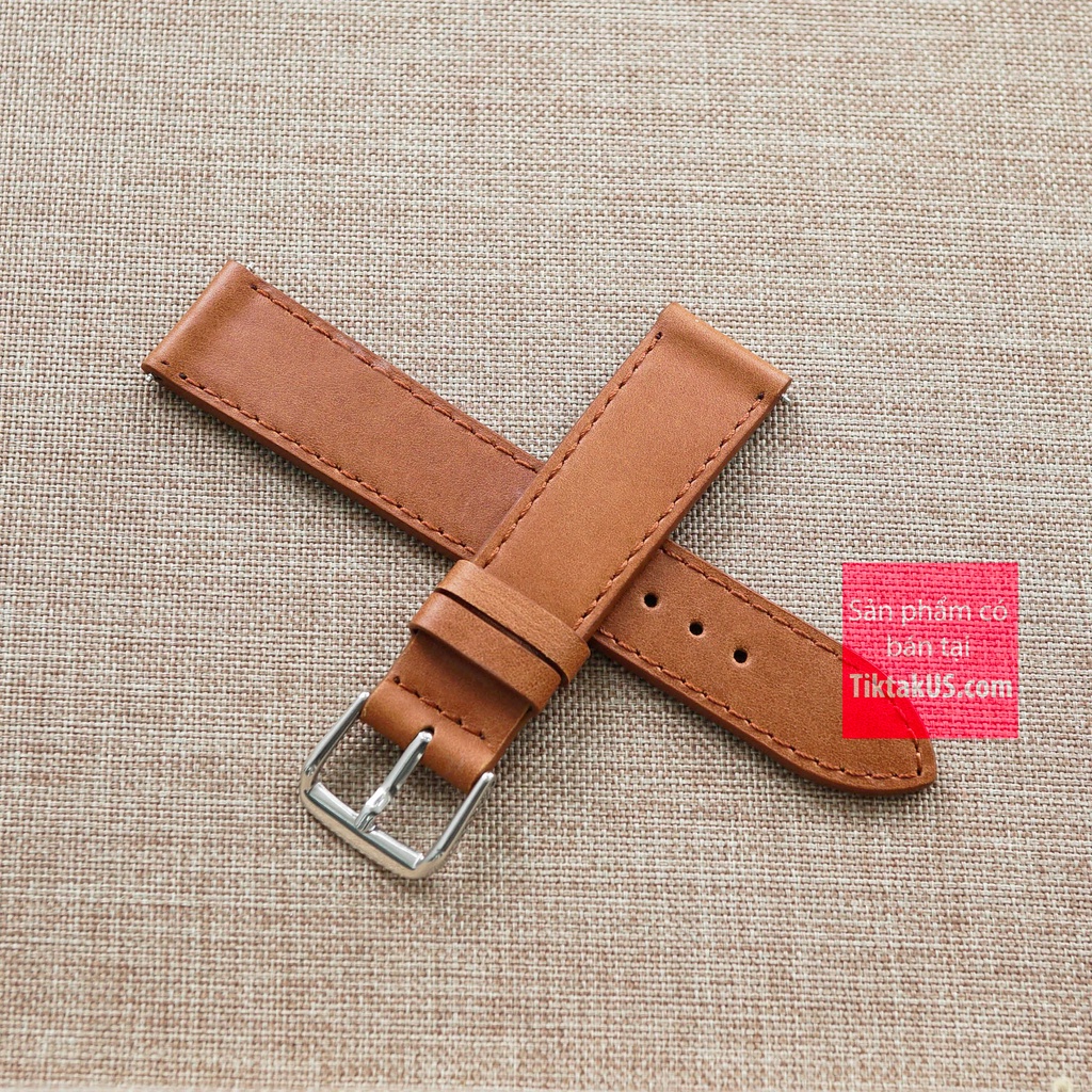 Dây đồng hồ da bò thật nhiều màu đủ size 18-19-20-21-22-24 kèm khóa vàng tặng cây tháo dây