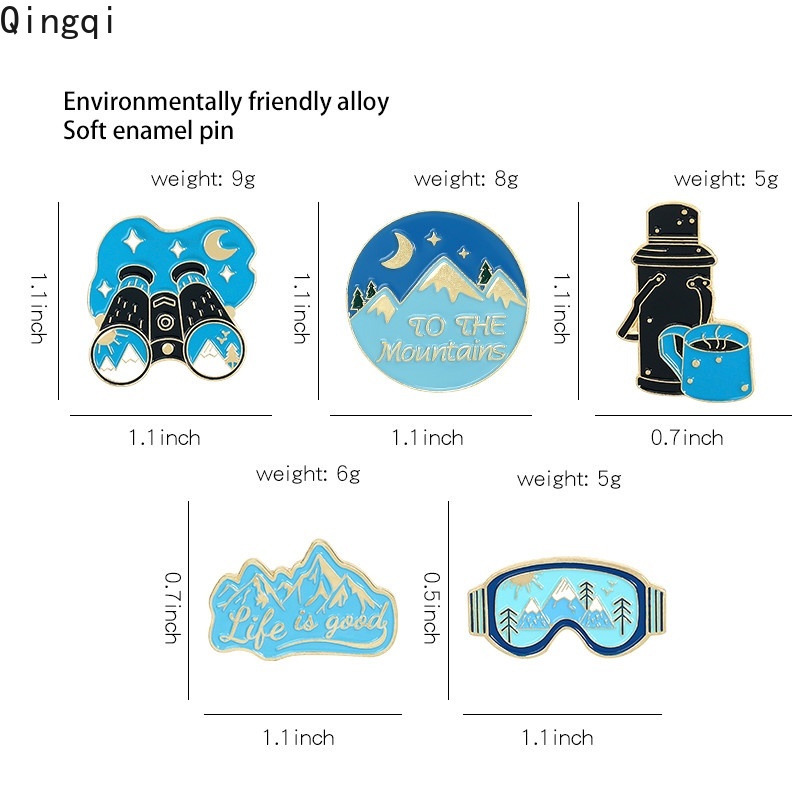 Ghim cài áo trang trí MISS ZOE hình kính viễn vọng phiêu lưu lên núi