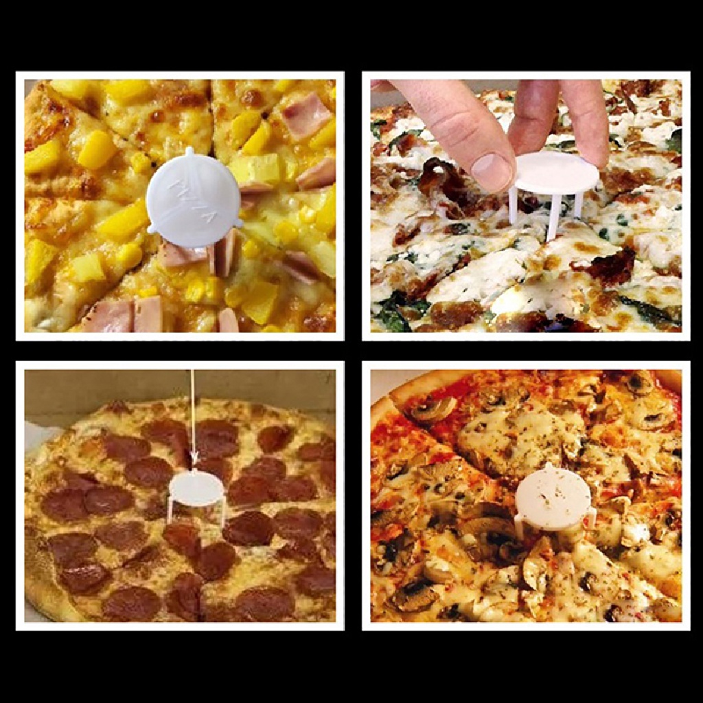 Set 100 Giá Đỡ Ba Chân Bằng Nhựa Màu Trắng Giúp Tiết Kiệm Bánh Pizza
