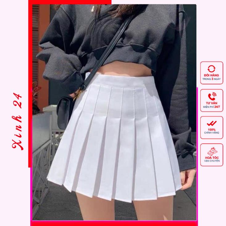 Chân Váy Tennis Xếp Ly Ngắn Dáng Xòe Lưng Cạp Cao, Có Quần Lót Bên Trong, nhiều màu lựa chọn | BigBuy360 - bigbuy360.vn