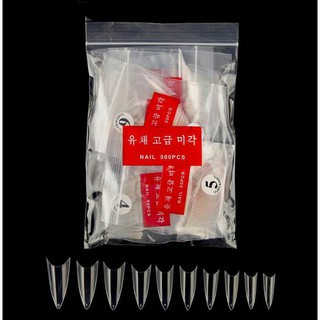 Móng nối nhọn màu trắng trong đồ nail giá rẻ hoài út Nail Store