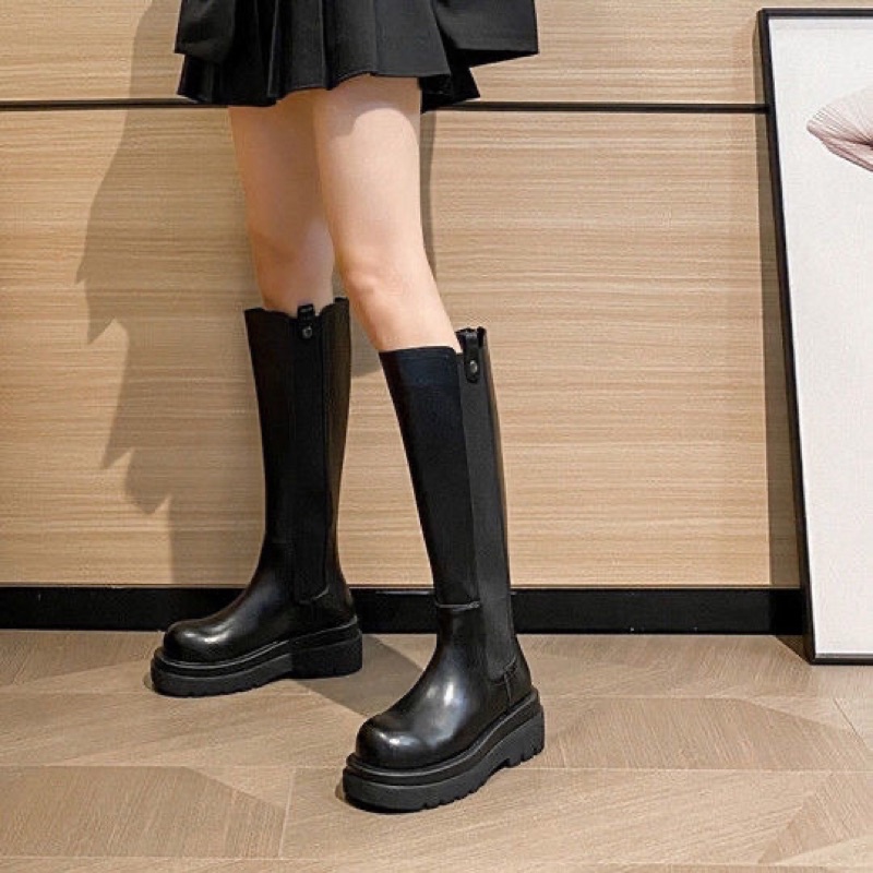Giày boots cao cổ đế cao co giãn | BigBuy360 - bigbuy360.vn