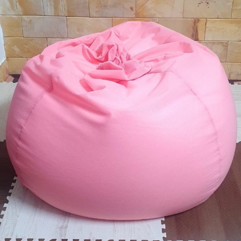 Ghế Lười Hạt Xốp 3ii Home Chất Lượng Cao Hình Giọt Nước Màu Hồng Phấn Size M 80x100cm Chất Liệu Vải Tricot