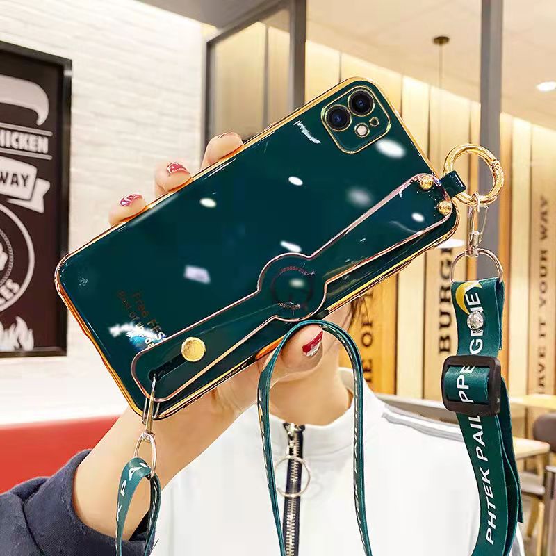 Ốp Điện Thoại Sang Trọng Có Dây Đeo Tay Cho IPhone 7 8 6s 6 Plus SE2020