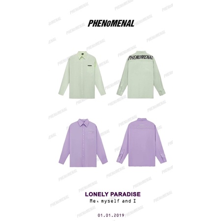 ÁO SƠ MI UNISEX PHENOMENAL (có 4 màu: đen - trắng - xanh - tím)