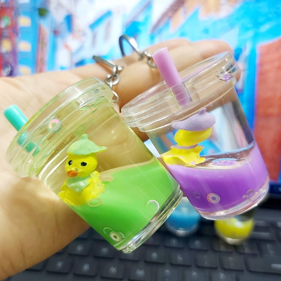 Móc Khóa Nước Hình Trà Sữa Móc Khóa Trà Sữa Cute Siêu Yêu Móc Cặp, Túi Sách