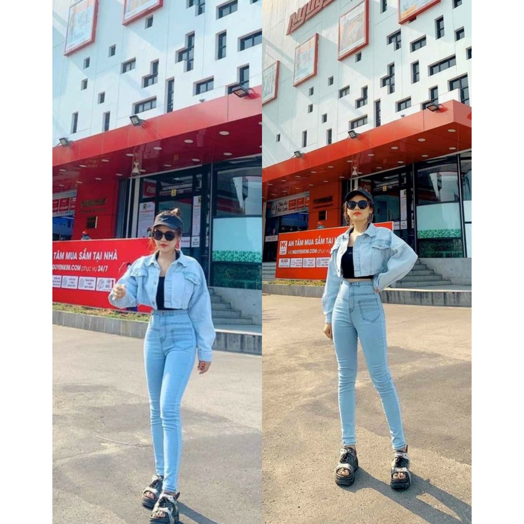 QUẦN JEAN NỮ LƯNG SIÊU CAO (hình thật-khách mặc) | BigBuy360 - bigbuy360.vn