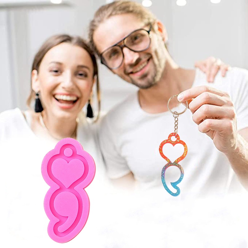Khuôn Silicone Hình Trái Tim Làm Mặt Dây Chuyền Diy