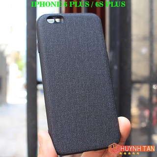 Ốp lưng Iphone 6 Plus , 6S Plus vân vải Jean (Đen)