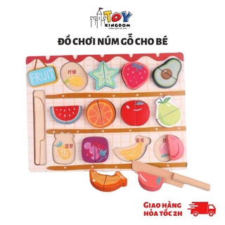 Đồ Chơi Núm Gỗ Cho Bé Woa Toys, Đồ Chơi Thông Minh Cho Bé, Nhiều Chủ Đề, Dày Dặn