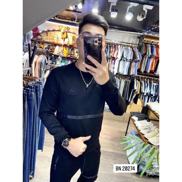 Bộ thể thao nam chữ adidas in nổi cao cấp.Bộ đồ nam ấm áp, đẹp.