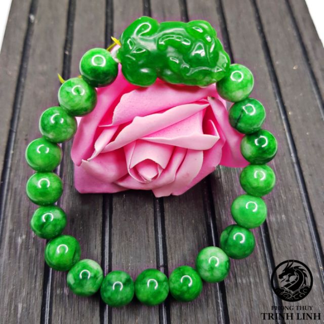 VÒNG TAY CỤ TỲ HƯU XANH LÁ SIZE 10LY - 350k