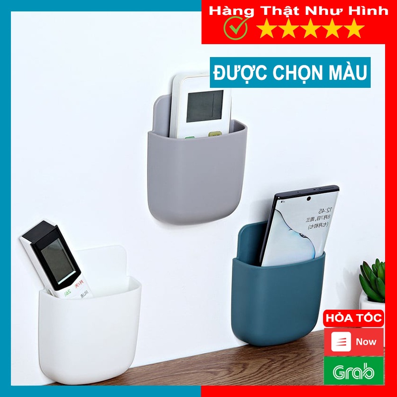 Hộp Đựng Điện Thoại,, Điều Khiển TiVi, Khay Sạc Điện Thoại Đa Năng Dán Tường Nhiều Màu