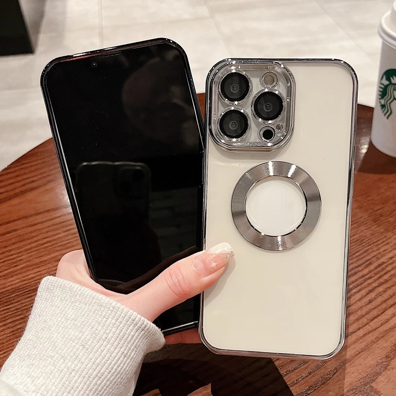 Ốp Điện Thoại Viền Vuông TPU Mềm Mạ Điện Kèm Phim Bảo Vệ Lens Cho iPhone 14 Pro Max 13 12 11 Pro Max Promax XS Max XR X 7 Plus 8 8Plus