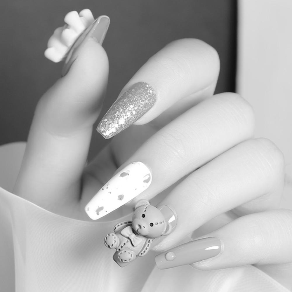 CLEOES 3D Nail Art Decorations Lovely DIY Jewelry Resin Bear Manicure Designs