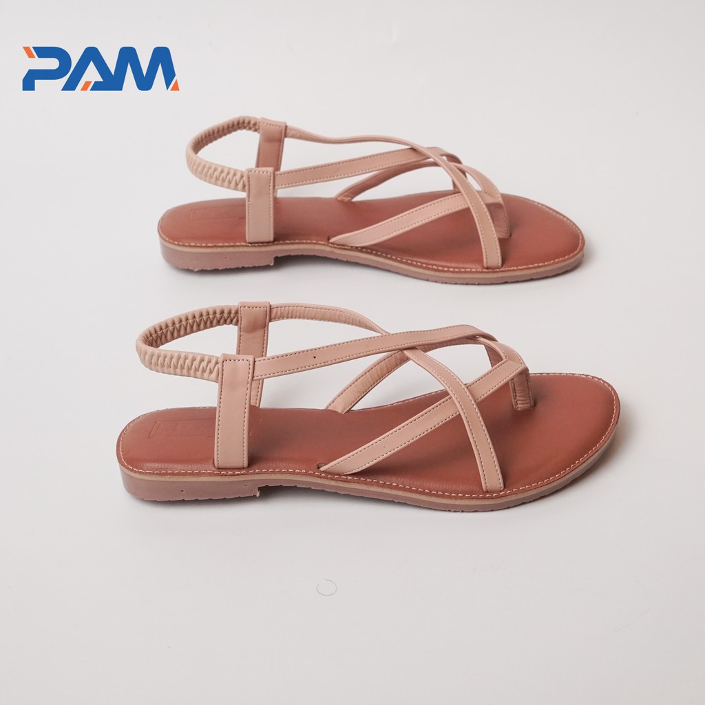 Sandal Nữ PAM Giày Việt - Chất Lượng Việt Quai Chéo Thun Co Giãn Đế Bệt Thời Trang - SDQG09 - 5 Màu - Size 36-39