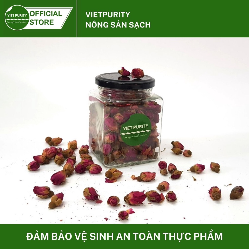 Trà hoa hồng Đà Lạt Vietpurity sấy khô 50g - detox thải độc, chống lão hóa