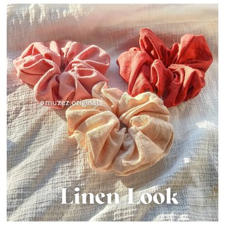 Dây Buộc Tóc Scrunchies Vải Đũi Linen Look