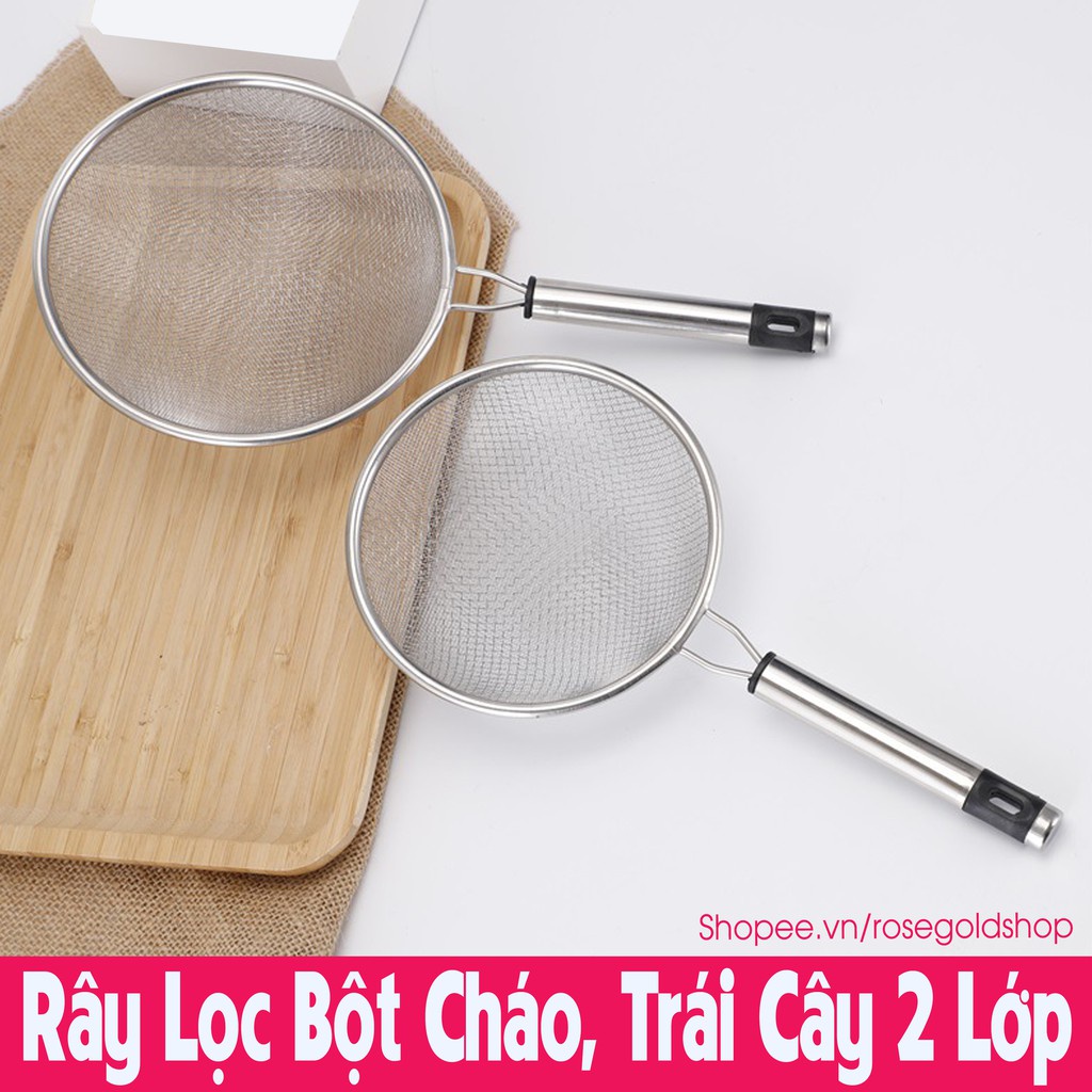 Muỗng Lọc iNox 2 Lớp Lưới Tay Cầm Chắc Chắn Cỡ 14cm