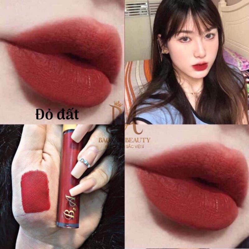 [Đỏ Đất] Son Kem Lì Nắp Vàng Cao Cấp B.A Màu Đỏ Đất | BigBuy360 - bigbuy360.vn
