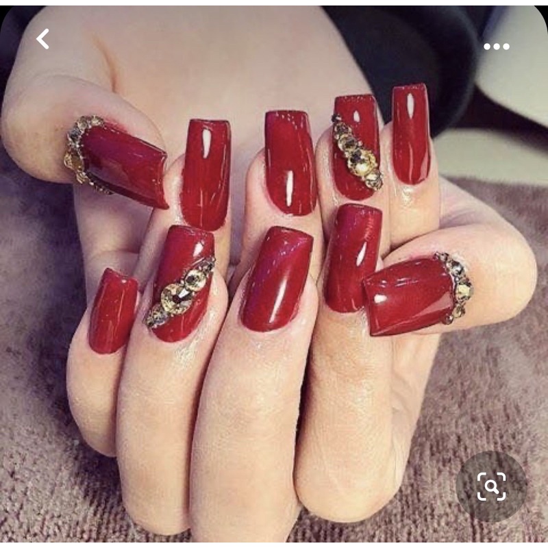 🎀Nail box, móng up thiết kế đỏ đính đá 1🎀