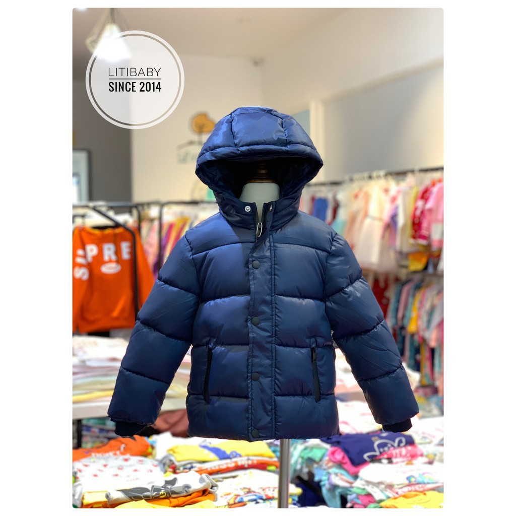 Áo phao thu đông trần bông, khuy ngoài, khóa túi, bo tay bé trai size 5/6-13/14, cho bạn từ 20-45kg. Chất phao siêu đẹp