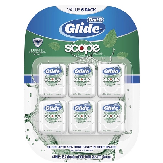 Set 6 hộp chỉ nha Glide Oral-B Dental Floss Scope Flavor 40m[Hàng Mỹ]