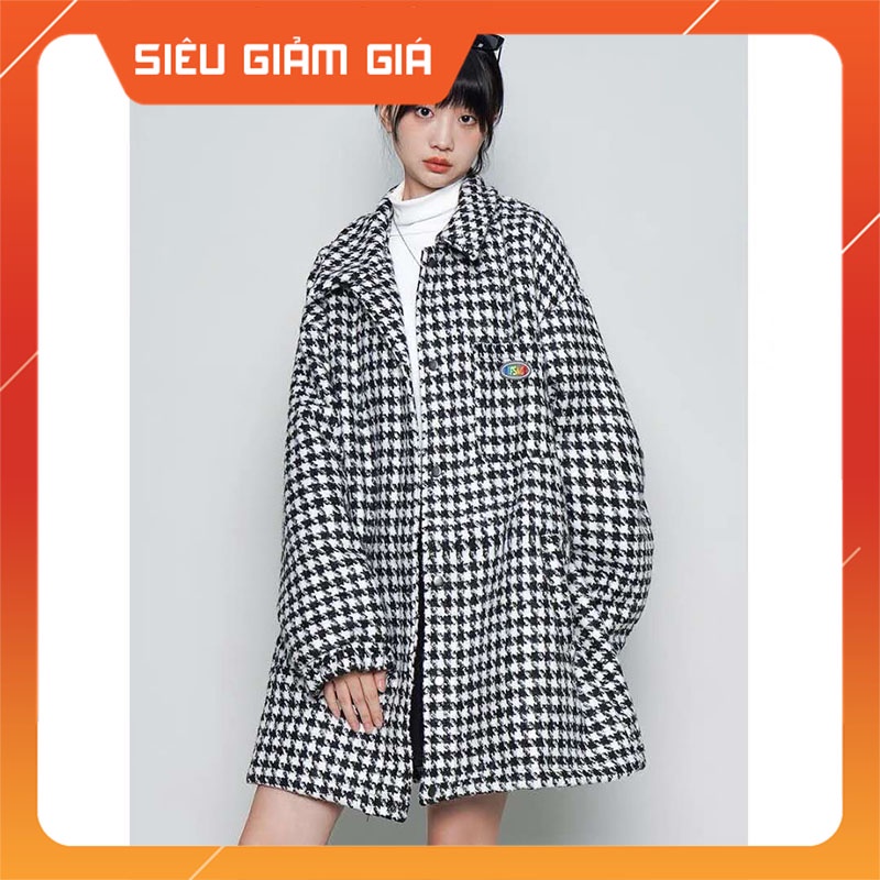 Áo Khoác Dạ Kẻ Trần Phao Siêu Ấm Hàng Quảng Châu M563-Teen 888
