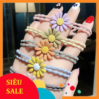 [ Siêu Rẻ] Dây Cột Tóc Hoa Cúc Nhiều Màu Hot Trend ♥️ Dây Thun Buộc Tóc Phong Cách Hàn Quốc Dễ Thương