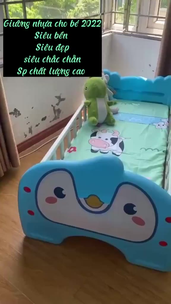 Giường nhựa cho bé, giường ngủ trẻ em kèm đệm  dừa kích thước 142*78*61 (D*R*C). Bảo hành 2 năm của HAPPY HOME | BigBuy360 - bigbuy360.vn