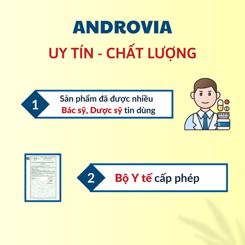 Viên uống Androvia  An Châu xuyên tâm liên giảm cảm cúm, ho, sổ mũi, sốt, tăng đề kháng hộp 60 viên, Global pharma