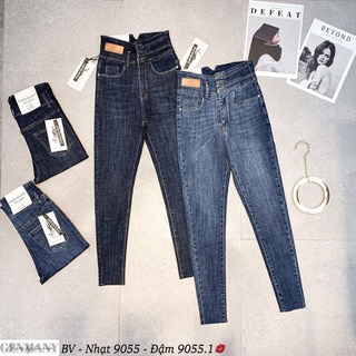👖quần bò ôm cạp cao 3 khuy siêu đẹp. size s m l