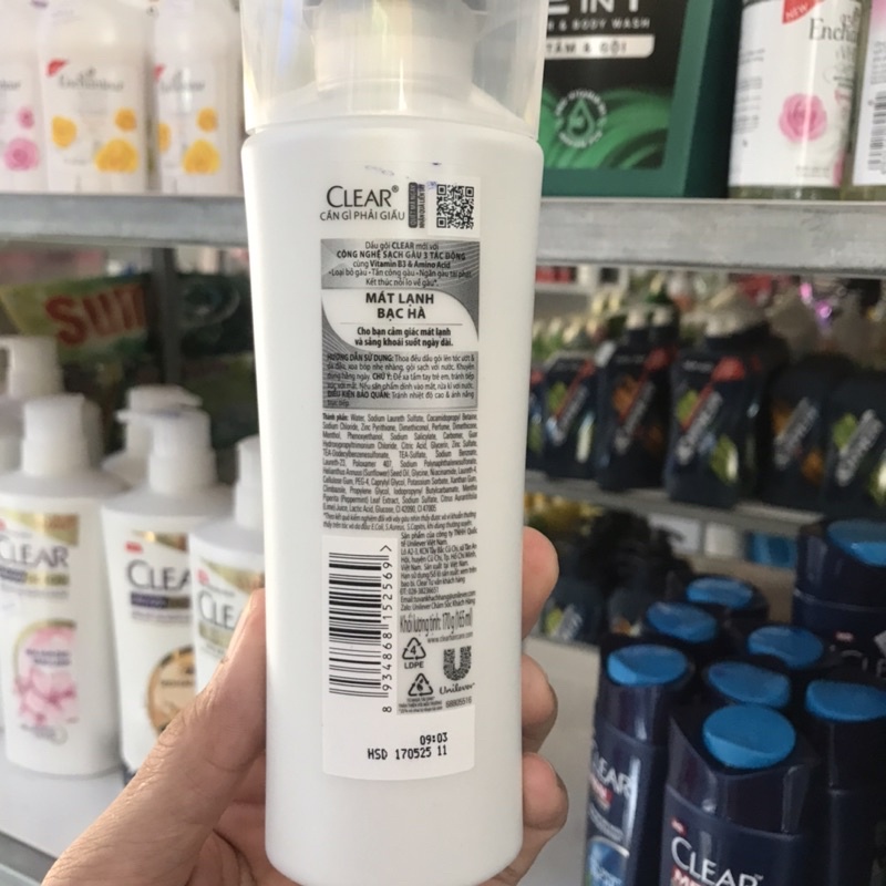 Dầu Gội Clear Mát Lạnh Bạc Hà 170g (167ml)