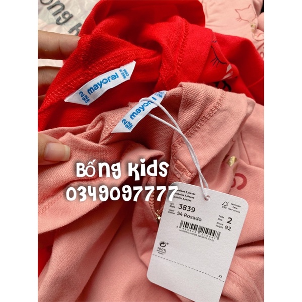 Bộ Nỉ Kéo Khoá Hoodie Bé Gái In Mèo MOR
