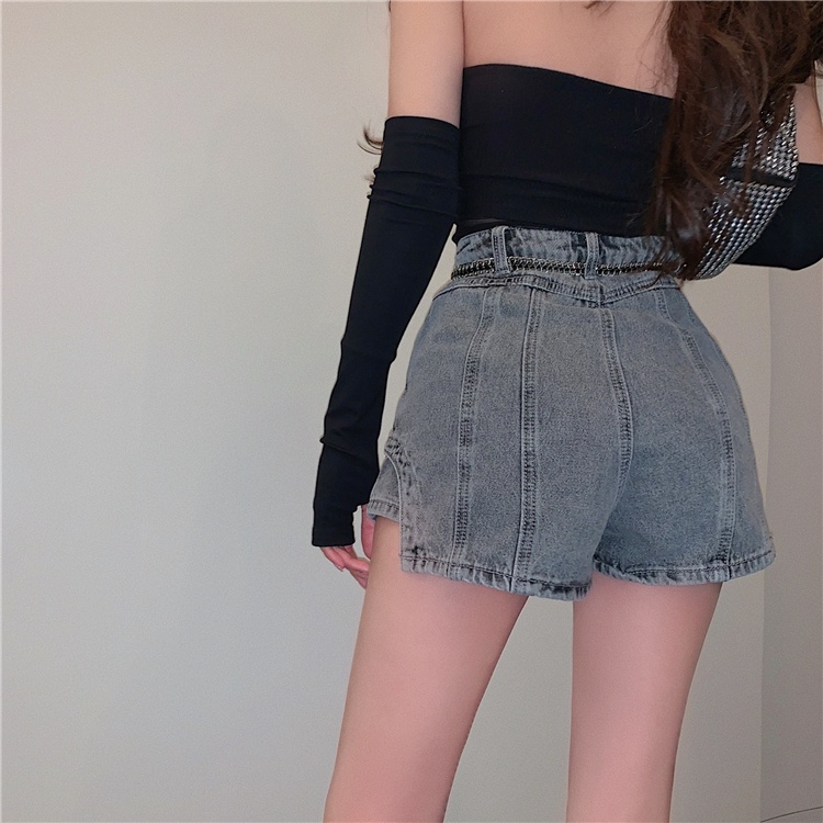 Cocory vn Quần Culottes Denim Lưng Cao Thời Trang Mùa Hè Dành Cho Nữ