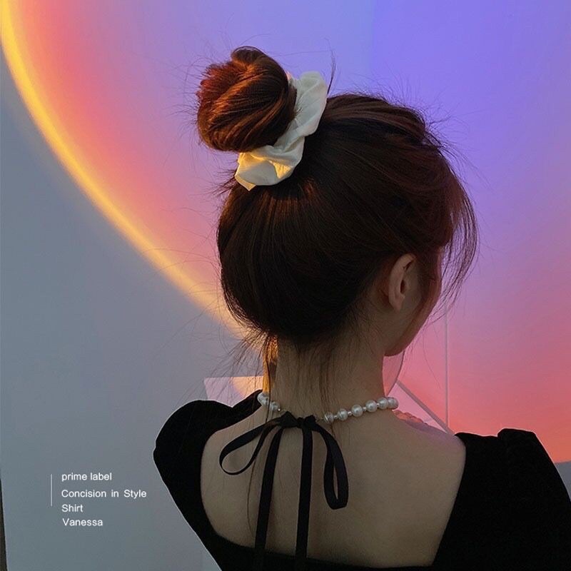 Dây buộc tóc lụa scunchies mẫu trơn màu pastel / Cột tóc scrunchies vải satin phi bóng sang chảnh - Phụ kiện Moori