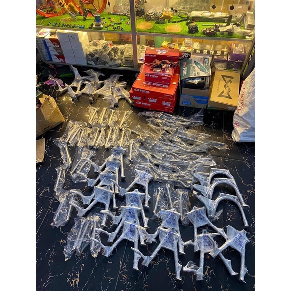 Compo chống đứng/ chống nghiêng/ đạp thắng/ gác máy inox 304 cho Xe Wave/Dream/Future